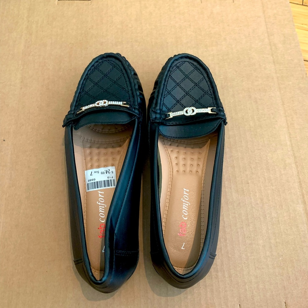 Fab Comfort flats, loafer style. Size 7. Buckle embellishment. Never worn!